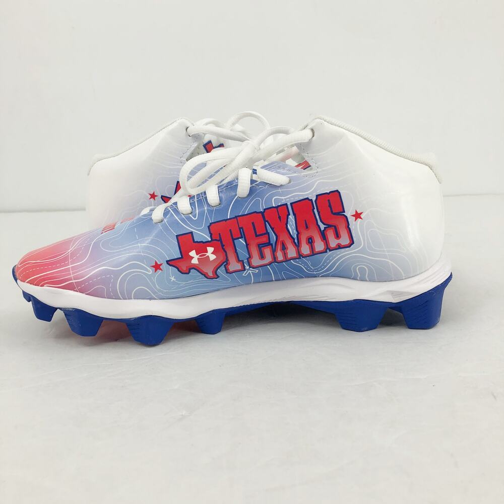 Under Armour Spotlight Fran RM 4 TX Football Cleats KIDS 5 Red White Blue NWOB - Picture 7 of 13